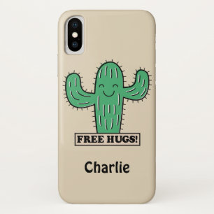 Gratis telefoongesprekken met aangepaste Cactus Hu iPhone X Hoesje