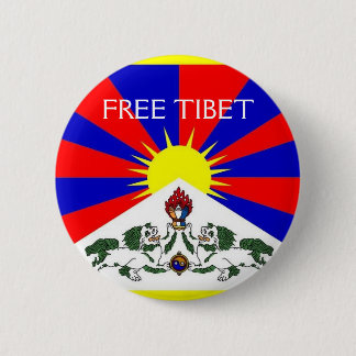 GRATIS TIBET PIN RONDE BUTTON 5,7 CM