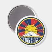 Gratis Tibet ronde Grunge Magneet (Voorkant / Achterkant)