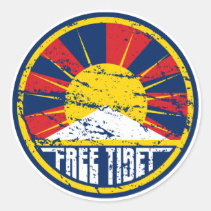 Gratis Tibet ronde Grunge Ronde Sticker