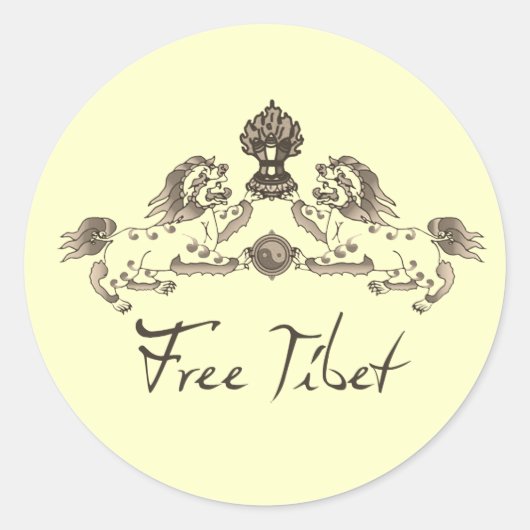 GRATIS TIBET T-SHIRTS & SPULLEN RONDE STICKER (Voorkant)