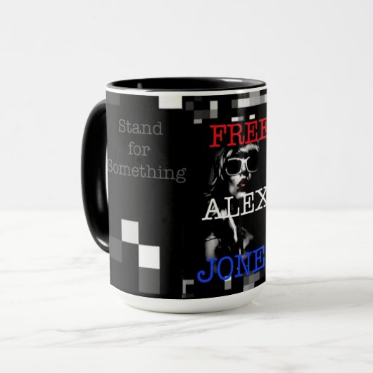 Gratis toespraak - Gratis Alex Jones 15oz Mok (Voorkant links)
