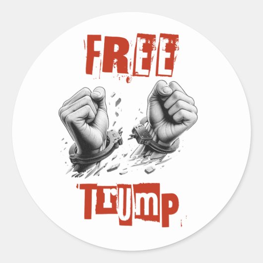 Gratis Trump - Handboeien Ronde Sticker (Voorkant)