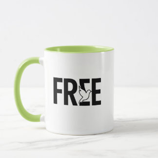 Gratis typografie duif symbool ontwerp mok