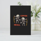 Gratis vector koffie met twee schedel moderne stij kaart (Staand voorkant)