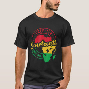 Gratis vis sinds 1865 Black Freedom Afrikaans Amer T-shirt