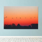 GRATIS VLIEGENDE VOGELS PRACHTIG LANDSCHAP NATUUR CANVAS AFDRUK (Insitu (Houten vloer))