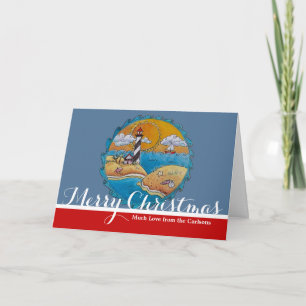 Gratis Vuurtoren Strand Scene Kust Folk Art Feestdagen Kaart