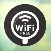 Gratis Wi-Fi Koffie Donut Winkel Bedrijf Raamsticker (Vel 3)