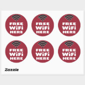 Gratis WiFi hier Ronde Sticker (Vel)