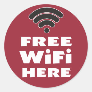 Gratis WiFi hier Ronde Sticker