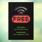 Gratis WiFi-netwerk Internet wachtwoord Raamsticker (Vel 3)