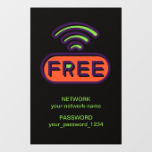 Gratis WiFi-netwerk Internet wachtwoord Raamsticker (Vel)