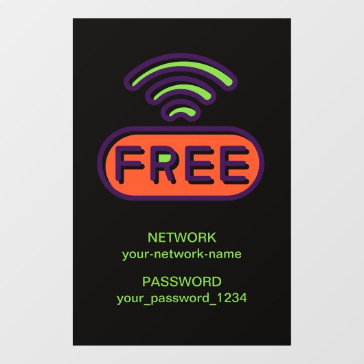 Gratis WiFi-netwerk Internet wachtwoord Raamsticker (Vel)