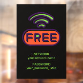 Gratis WiFi-netwerk Internet wachtwoord Raamsticker (Vel 2)