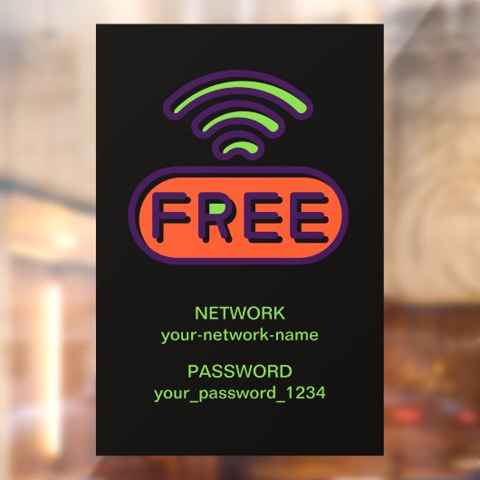  Gratis WIFI  Netwerk Internet Wachtwoord  Raamsticker (Vel 2)