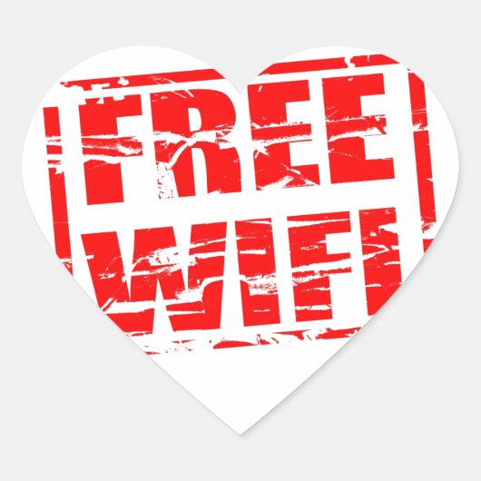 Gratis wifi rood rubber stempel effect hart sticker (Voorkant)