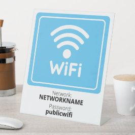 Gratis wifi voor gasten reclamebord met voetstuk