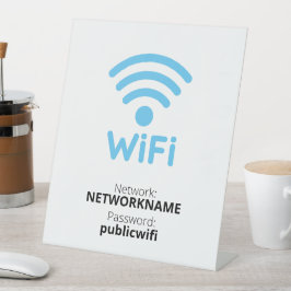 Gratis wifi voor gasten reclamebord met voetstuk
