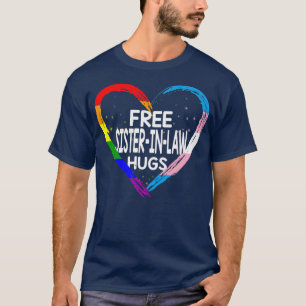 Gratis zusterinlaw Hugs LGBTQ-regenboog en trans-v T-shirt