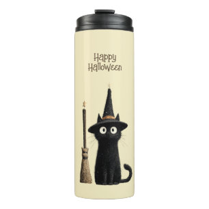 Gratis Zwarte Kat Gelukkig Halloween Thermosbeker