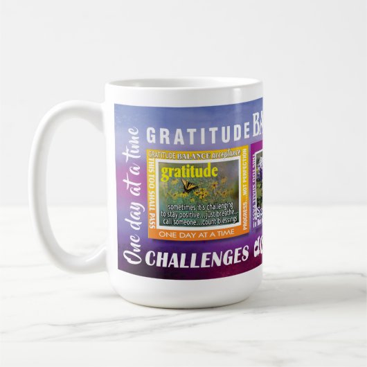 gratitude 12-step butterfly slogans mug (Gauche)