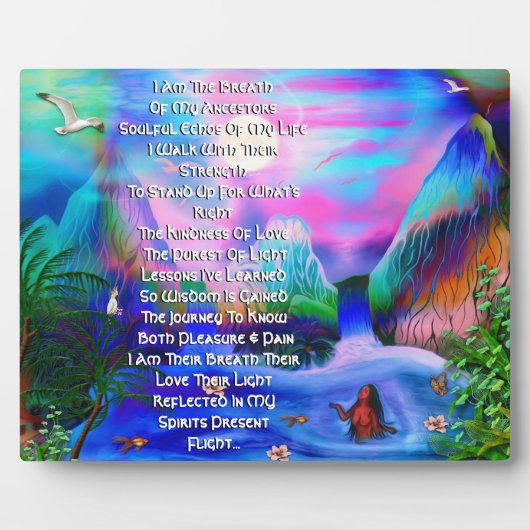 Gratitude Ancestor Poem Plaque de table avec l'Eas (Devant)