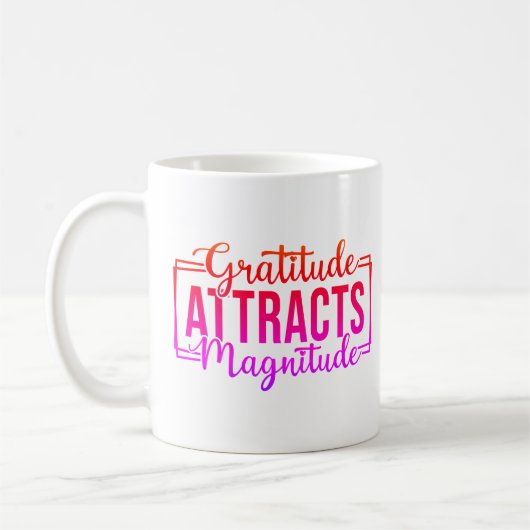 Gratitude Attire Magnitude Personnalisé Café Mug (Gauche)