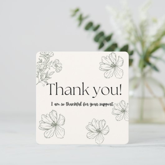 Gratitude Blossoms - Carte de remerciements minima (Debout devant)