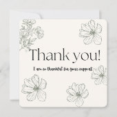 Gratitude Blossoms - Carte de remerciements minima (Devant)
