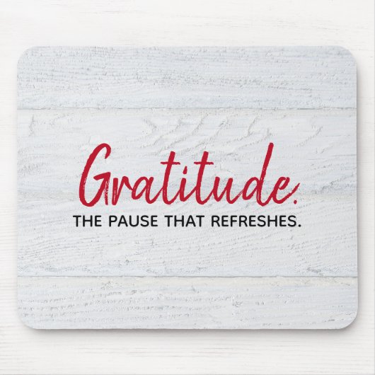 Gratitude-citaat op hout muismat (Voorkant)