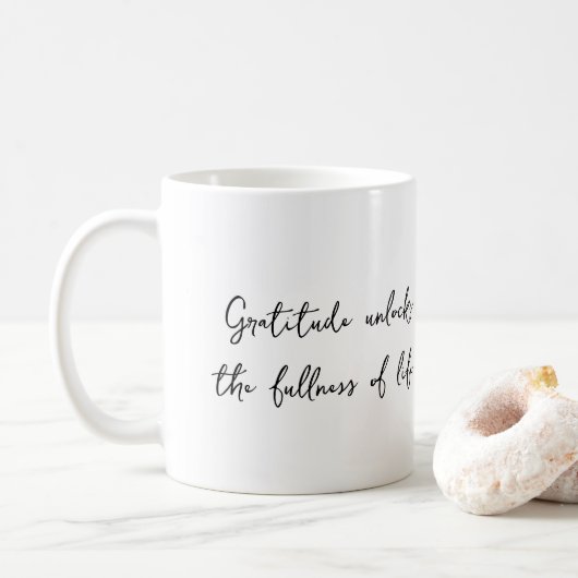Gratitude Citation Inspirationnelle Mug (Avec donut)