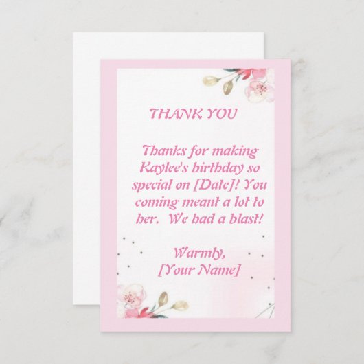 Gratitude de l'Express Simplement : Cartes de reme (Devant / Derrière)