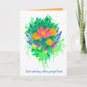 Gratitude Enmoegement Bouquet Positive Words Kaart