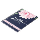 Gratitude Floral Peony Navy Journal Notitieboek (Linkerzijde)