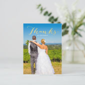Gratitude Gold | Carte postale Mariage photo (Debout devant)