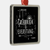 Gratitude is Alles-notitie voor Self Chalkboard Metalen Ornament (Rechts)