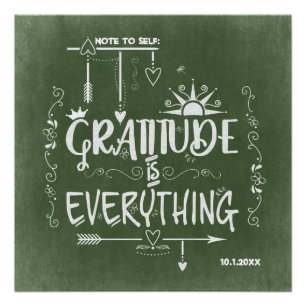 Gratitude is Alles-notitie voor Self Chalkboard Perfect Poster