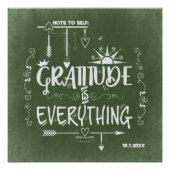 Gratitude is Alles-notitie voor Self Chalkboard Perfect Poster (Voorkant)