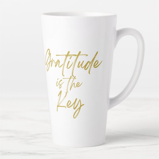 Gratitude is de Key Tall Latte Mok (Rechts)