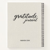 Gratitude Journal Beige Faux Canvas Notitieboek (Achterkant)
