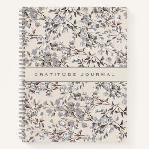 Gratitude Journal   Beige Linen Floral Notitieboek