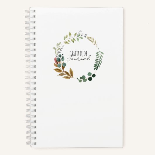 Gratitude Journal INITIALES Rustique Feuille moder (Recto)