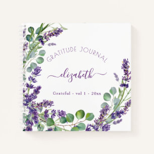 Gratitude journal lavender eucalyptus floral notitieboek