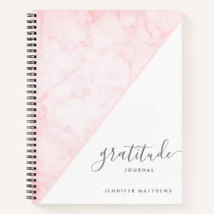 Gratitude Journal Pink Chic Marble - Gepersonalise Notitieboek