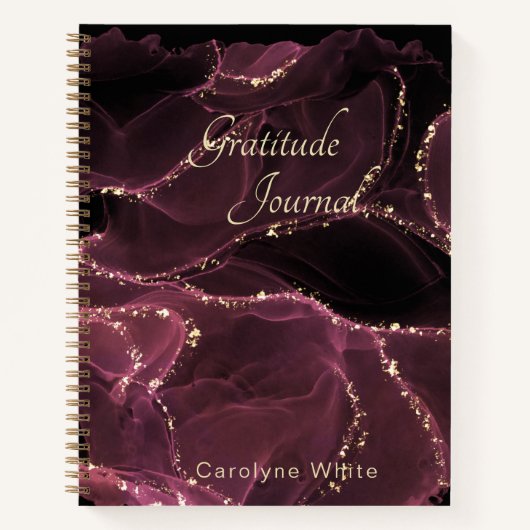 Gratitude Journal Pink Gold Parties scintillant No (Devant)