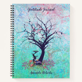 Gratitude Journal Serene Turquoise et rose