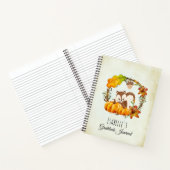 Gratitude Journal Squirrel in Rustic Herfst Wreath Notitieboek (Binnen)
