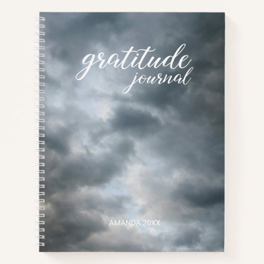 Gratitude Journal Storm Nuages Rompre avec le nom (Devant)