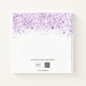 Gratitude journal violet white glitter name notitieboek (Achterkant)